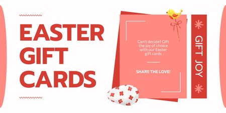 Plantilla de diseño de Oferta de tarjetas de regalo de Pascua con lindo huevo Twitter 