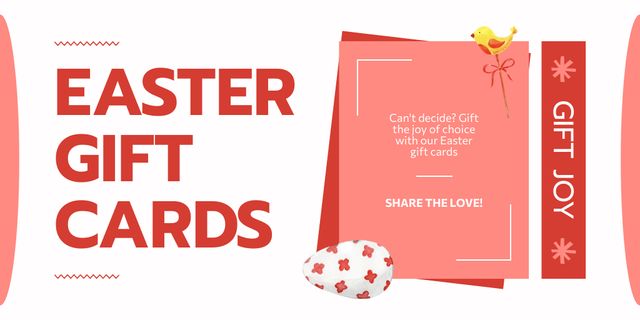 Easter Gift Cards Offer with Cute Egg Twitter tervezősablon