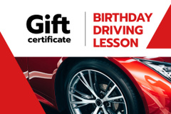 Driving Lessons Offer with Shiny Red Car