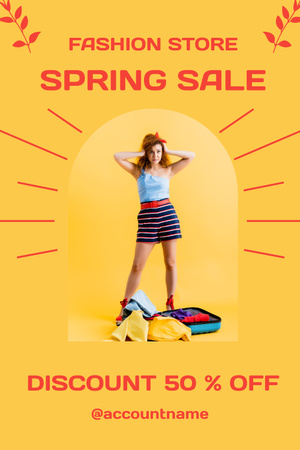 Fashion Spring Sale Offers Pinterest tervezősablon