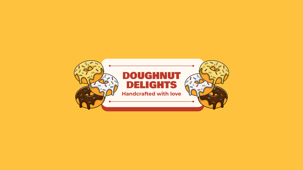 Doughnut Delights with Cute Illustration in Yellow Youtube Tasarım Şablonu