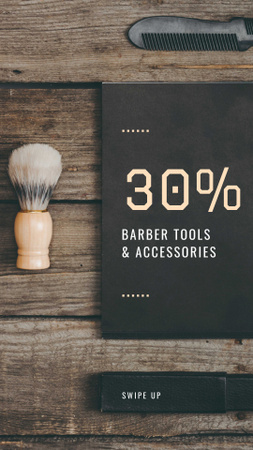 Plantilla de diseño de Oferta de venta de herramientas profesionales de barbería de alta calidad Instagram Story 