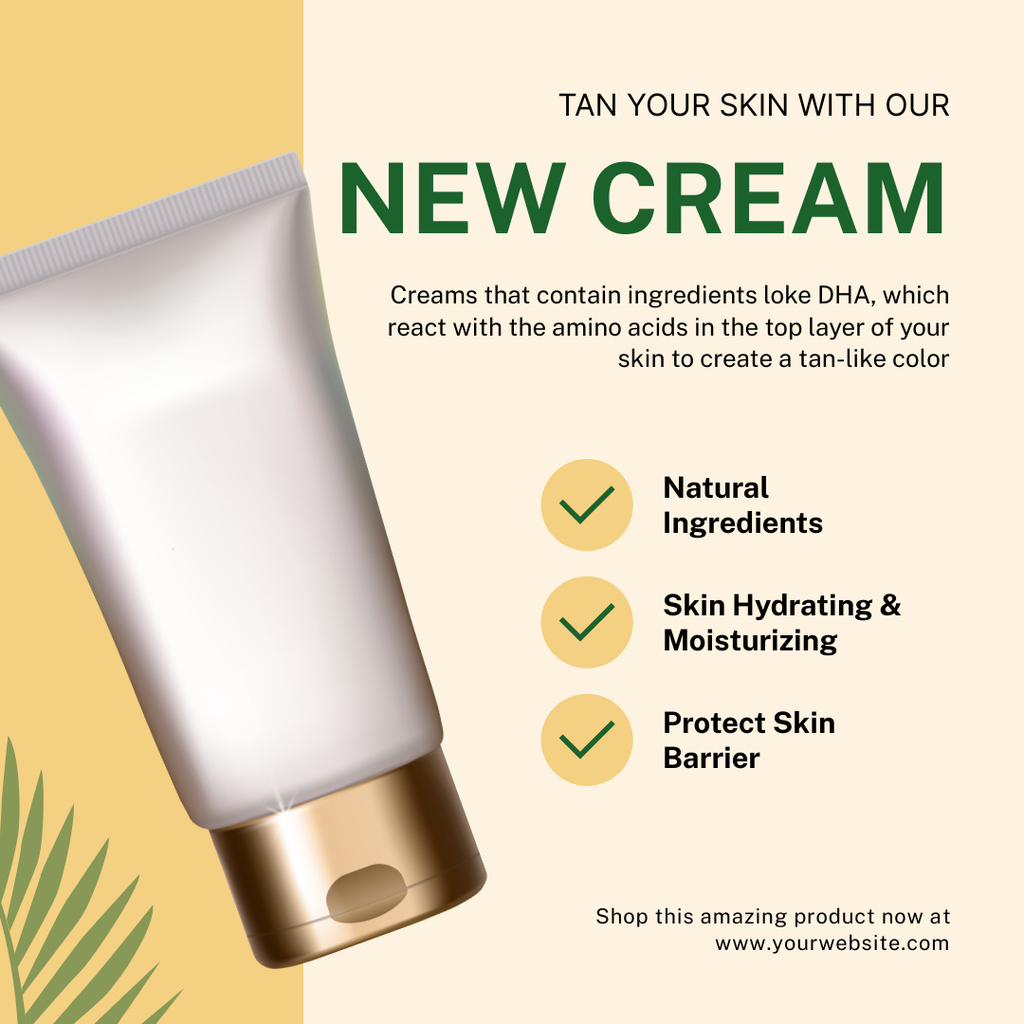 Template di design New Tanning Cream Instagram AD