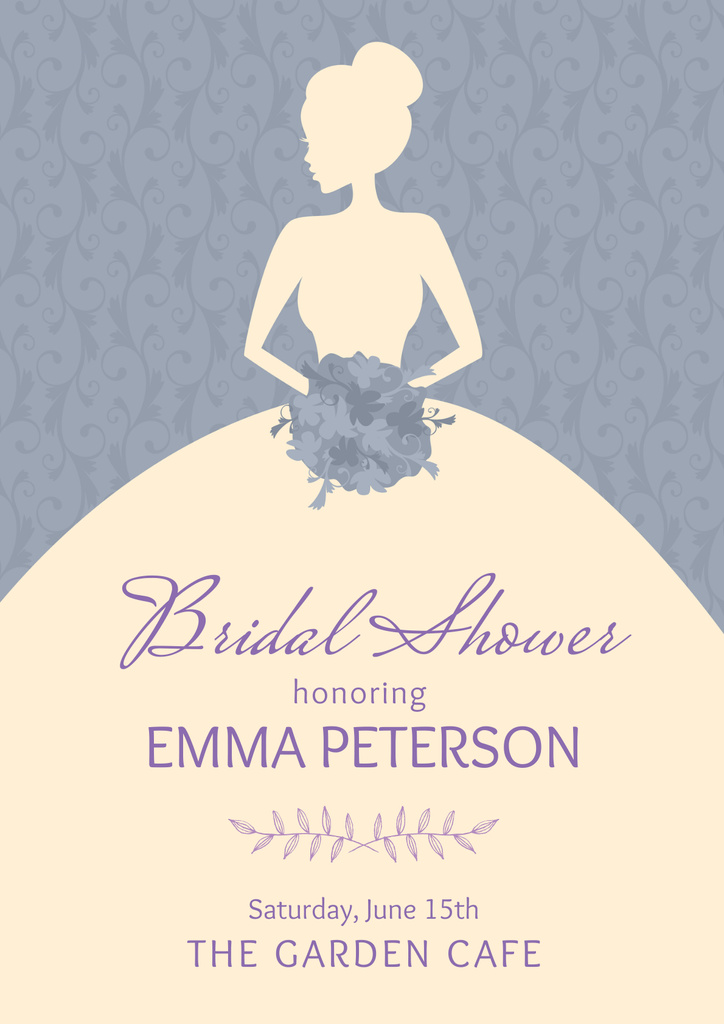 Wedding day invitation with Bride's Silhouette Poster – шаблон для дизайну