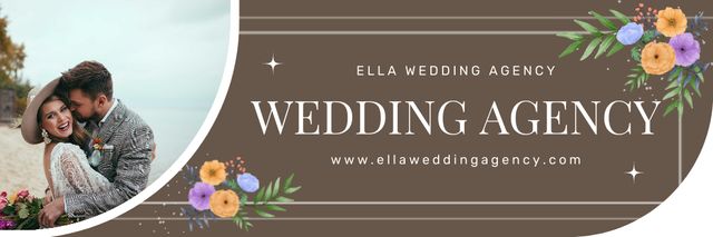 Wedding Agency Services with Young Couple in Love Email header Modelo de Design