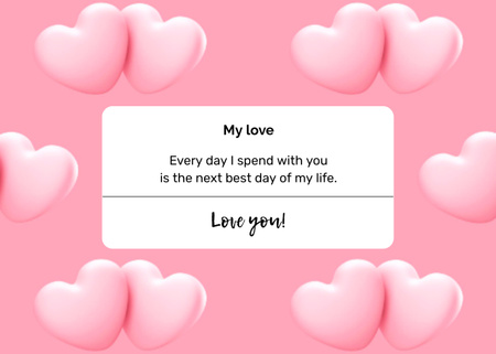 Love Message With Hearts Postcard 5x7in Design Template