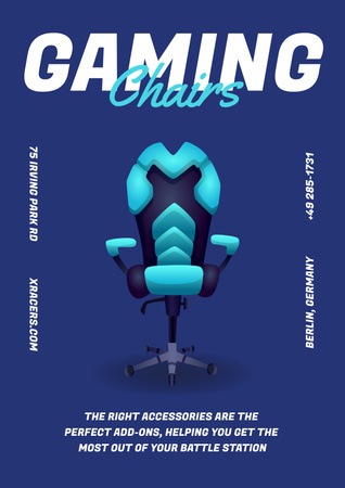 Gaming Gear Ad with Offer of Chair Poster Design Template