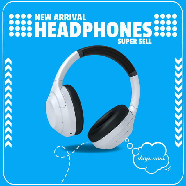 Promo New Arrival Headphones Instagram AD Πρότυπο σχεδίασης