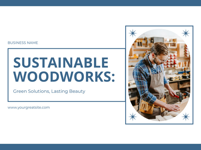 Plantilla de diseño de Sustainable Carpentry Services Presentation 