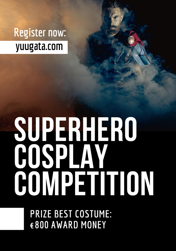 Superhero Cosplay Competition Announcement Poster 28x40in Design Template