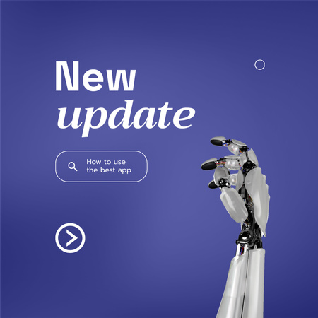 New Updates Announcement with Modern Robot Animated Post Design Template