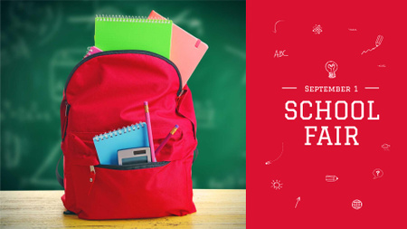 Szablon projektu Back to School Fair Announcement FB event cover