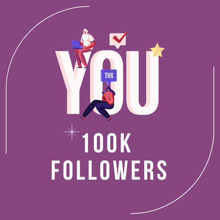 Modèle de visuel 100k Followers Celebration - Instagram