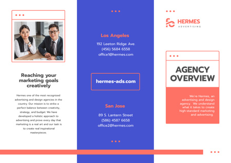 Advertising Agency Overview with Successful Businesspeople Brochure Design Template