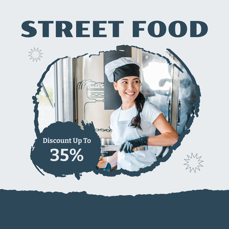 Discount on Street Food Instagram Design Template