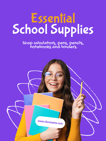 School Supplies Offer Poster US tervezősablon