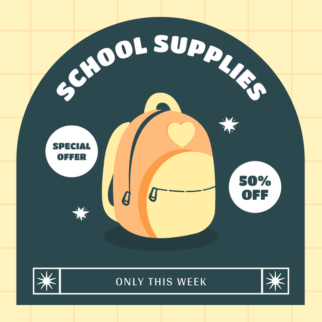 School Supplies Special Offer This Week Instagram Design Template