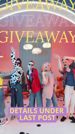 Fashion Giveaway Ad with Stylish People Instagram Video Story Design Template