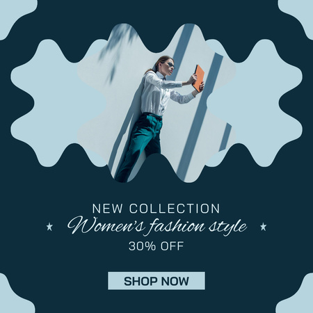 Fashion Collection Ad with Business Woman  Instagram Design Template