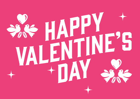 Modèle de visuel Tender Valentine's Celebrations on Pink With Doves - Card