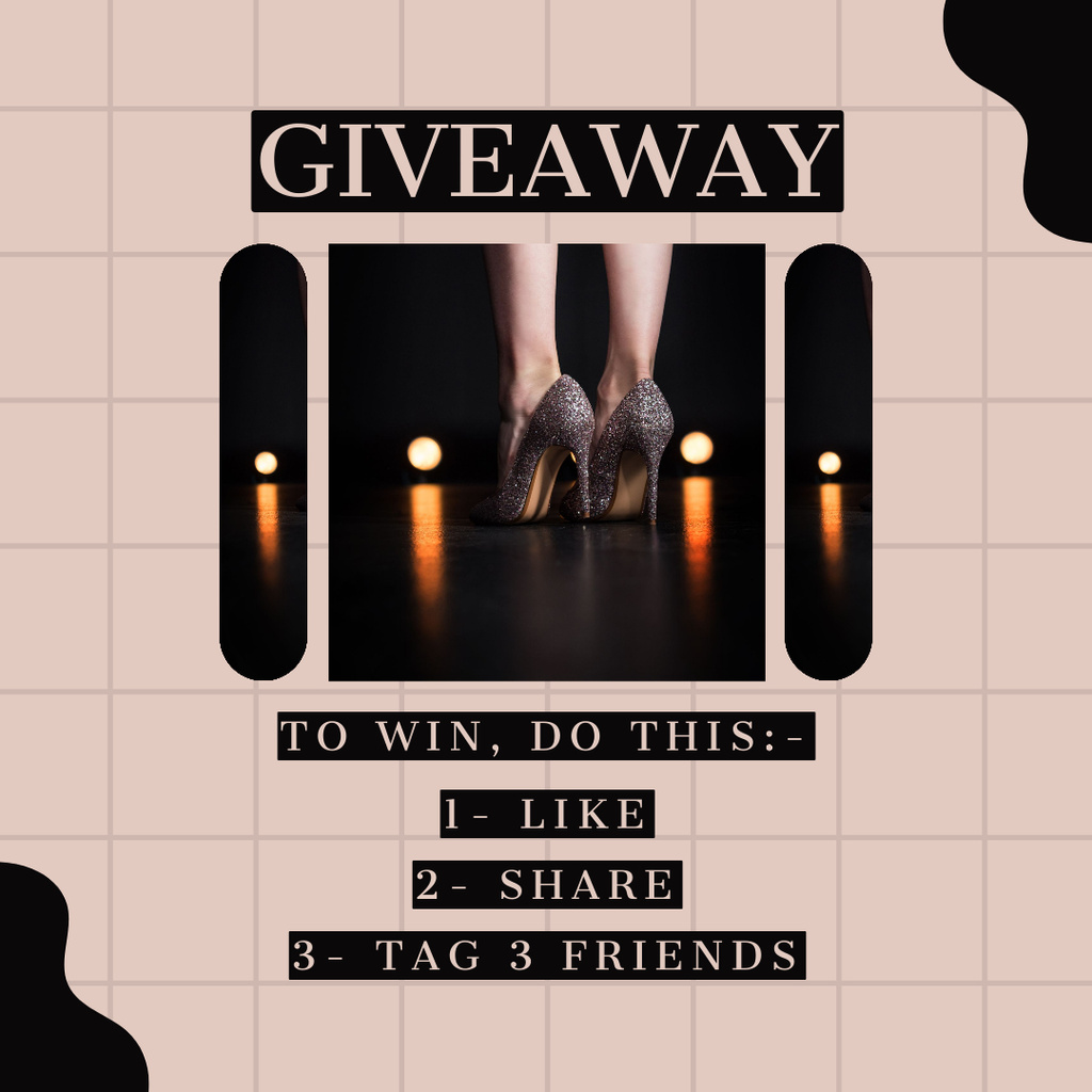 Promoting Giveaway With High Heels Instagram Design Template