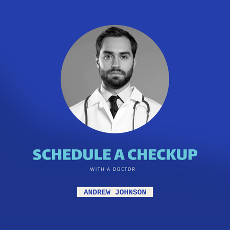 Medical Checkup Offer with Doctor's Portrait Animated Post Design Template