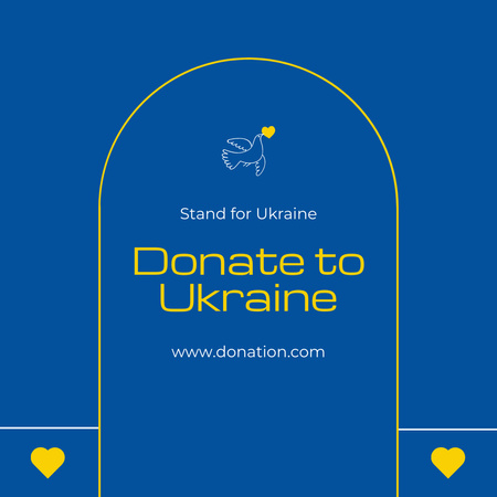Donate To Help Ukraine with Dove of Peace Instagram Design Template