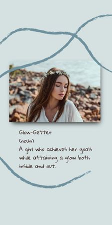Inspirational Citation with Young Woman Graphic Design Template