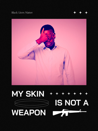 Ontwerpsjabloon van Poster US van Protest against Racism with Young African American Guy
