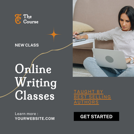 Plantilla de diseño de Online Writing Classes Instagram 