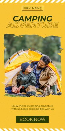 Camping Adventure Yellow Template Graphicデザインテンプレート