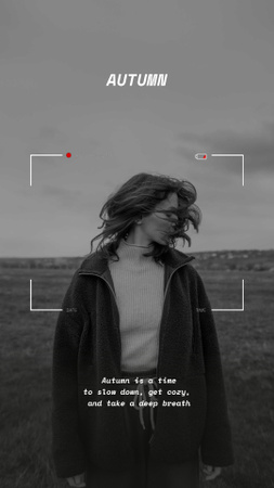 Designvorlage Autumn Inspiration with Young Girl in Field für Instagram Video Story