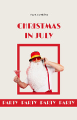Family Party in July with Santa Claus with Cocktail