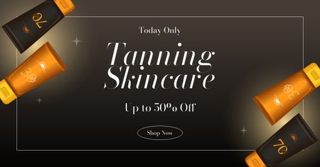 Platilla de diseño Big Sale on Tanning Cosmetics Facebook AD