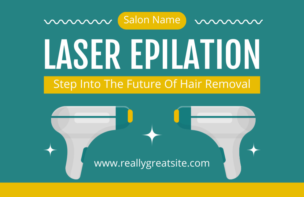 Laser Hair Removal Equipment of Future Business Card 85x55mm – шаблон для дизайна