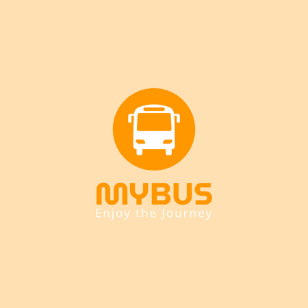 Emblem with Bus Logo Design Template
