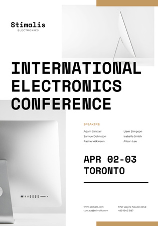 Designvorlage Ankündigung der Elektronikkonferenz für Poster 28x40in