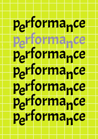 Performance announcement on grid background Flyer A5 Design Template