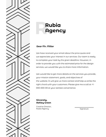 Business Agency Official Request Letterhead 8.5x11in Design Template