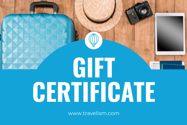 Ontwerpsjabloon van Gift Certificate van Travel Agency Vacation Offer