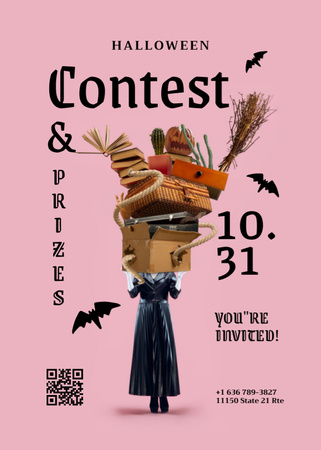 Ontwerpsjabloon van Invitation van Halloween Contest Announcement
