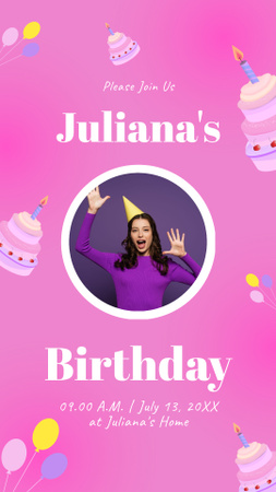 Wishes for Emotional Birthday Girl Instagram Story Design Template