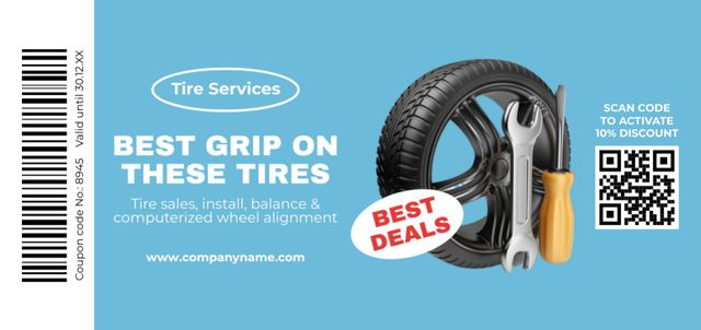 Plantilla de diseño de Best Deal of Tools for Car Tires Coupon Din Large 