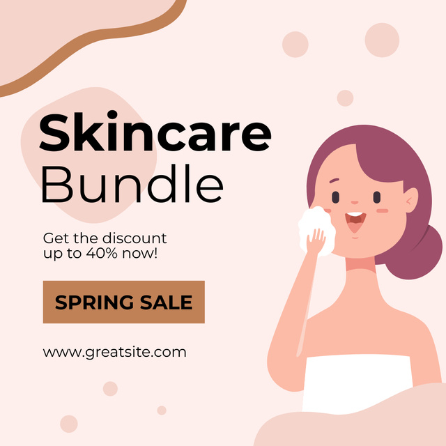 Ontwerpsjabloon van Instagram van Spring Sale Skin Care Products