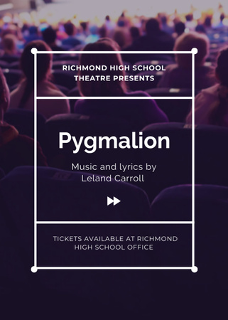 Pygmalion Performance Announcement With Audience Postcard 5x7in Vertical Design Template