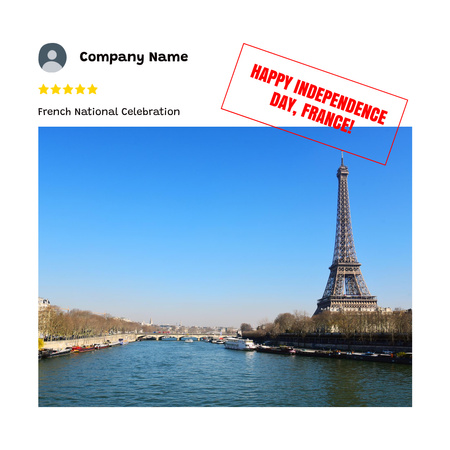 France Day Greeting With Scenic Landscape Instagram Design Template