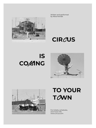 Anúncio de espetáculo de circo com fotos de carrossel Poster US Modelo de Design