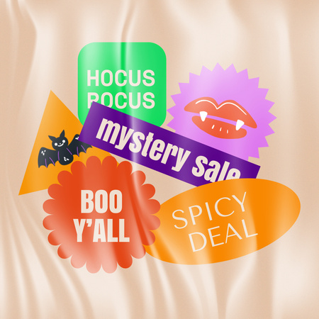 Mystery Sale on Halloween Announcement Animated Post Design Template