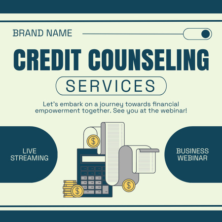 Ad of Credit Counselling Services LinkedIn post Design Template