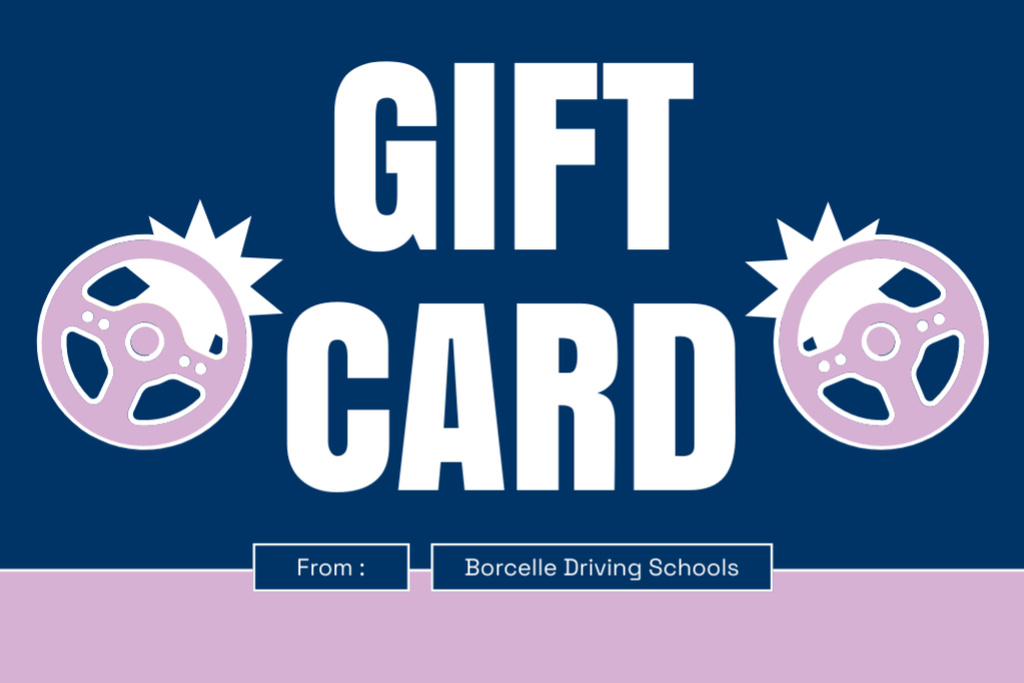 Szablon projektu Illustrated Steering Wheels And Driver's Classes At School Gift Certificate